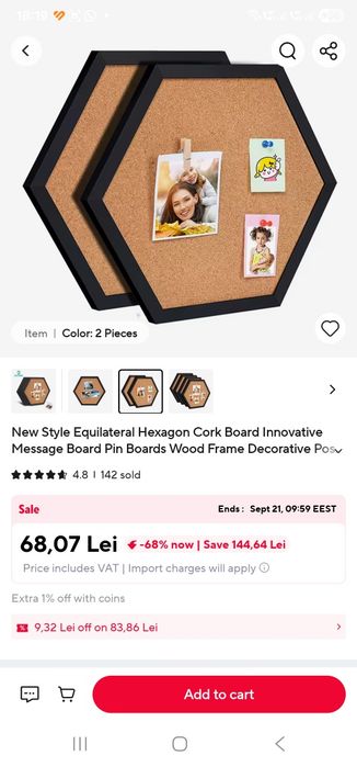 Placi  de pluta hexagonale, am 3 bucati exact ca cele din poza
