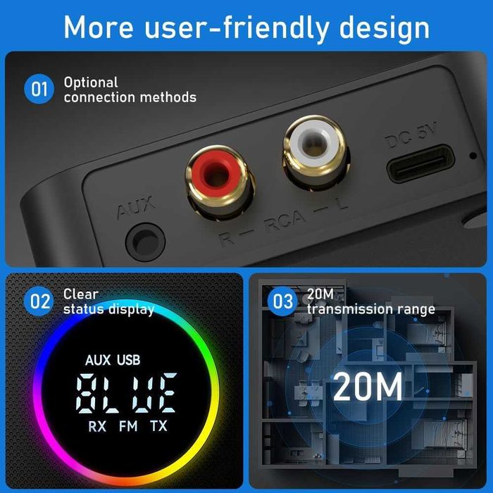 AXFEE Bluetooth 5.4 приемник за HiFi, Bluetooth аудио адаптер