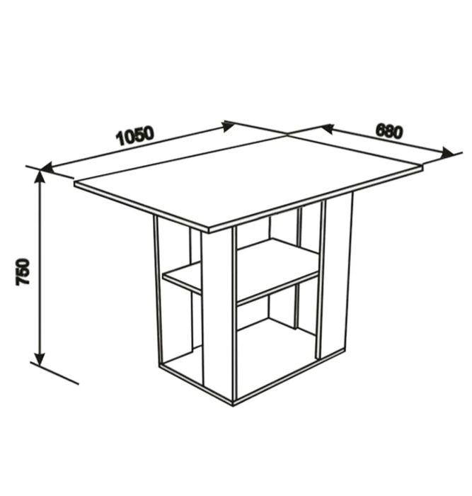Masa dreptunghiulară 105x68x75 cm