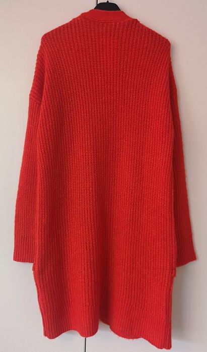 Чисто нова Ефектна Дълга Дамска Жилетка В Цвят Корал с етикет