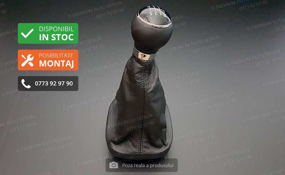 Schimbator viteze PIELE NATURALA (nuca si manson) - VW Touran / Caddy