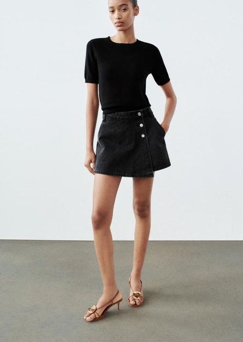 Zara джинсовая юбка-шорты