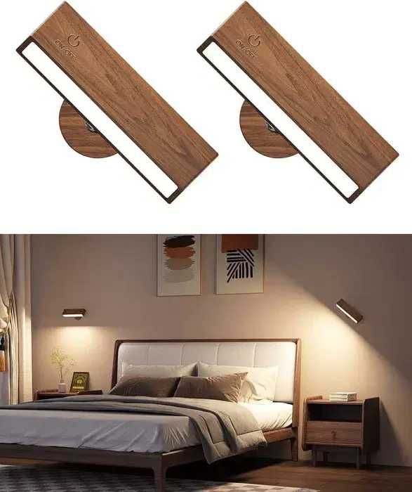 Set 2 buc Aplice de perete cu baterii DetarZinLED, reîncărcabile