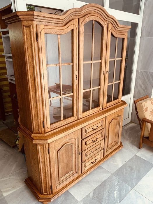 Масивна шведска витрина / бюфет – дъб, френски провинциален стил,