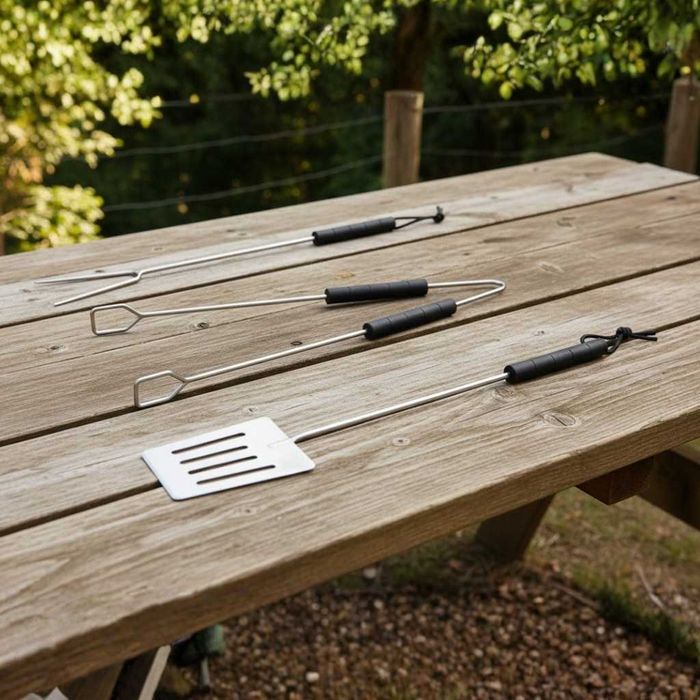 Градинско барбекю на колела,емайлирано,4 степени + Подарък 3 прибора.