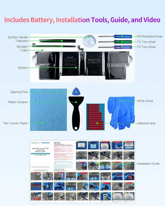 ASMARK Macbook Pro 16-инчов A2485 батерия за A2485(2021) A2527 батерия