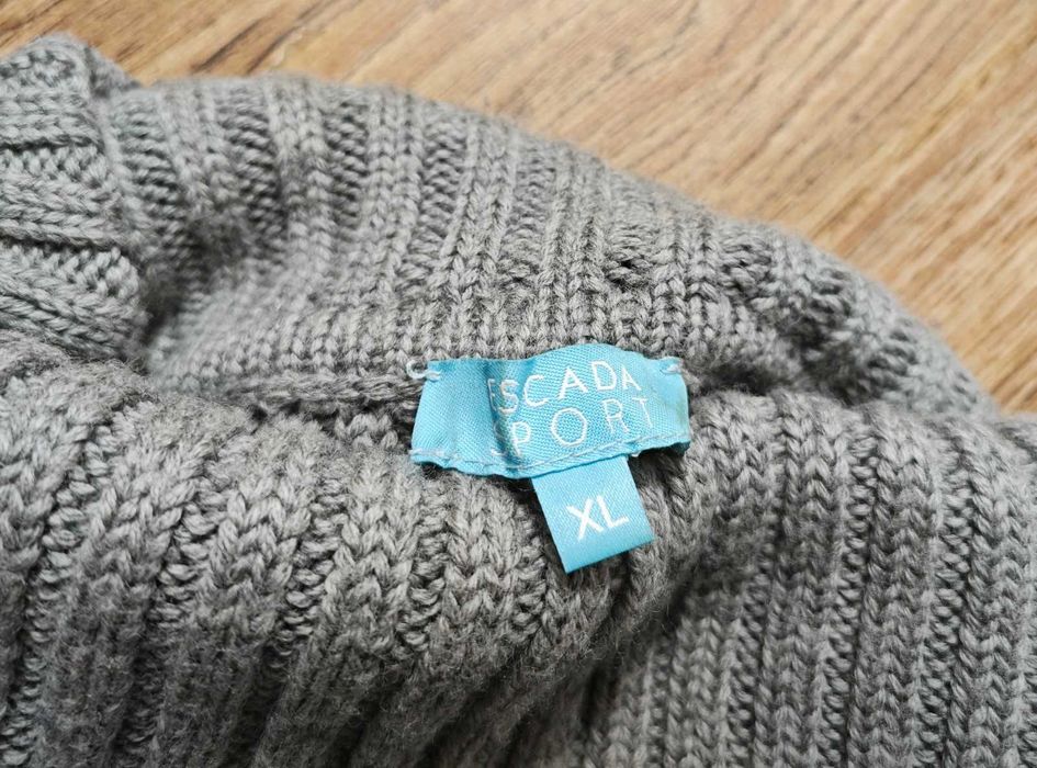 ESCADA 100% Мериносова вълна дамски пуловер с висока яка размер XL