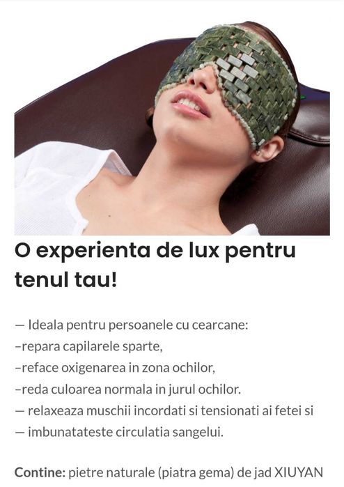 Masca de ochi / fața, masaj, pietre jad