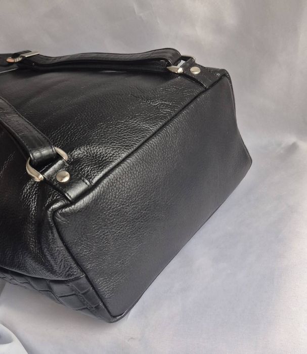Geanta  piele naturala negru/rucsac
