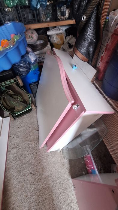Pat din pal alb cu lada de depozitare 192×84