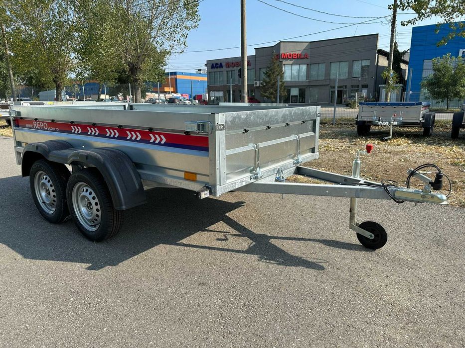 Remorca 750 kg doua axe Repo,auto,moto,atv,basculabila Noua