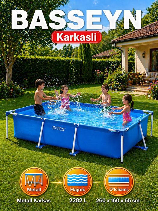Karkasli basseyn Intex 260×160×65 sm, 2282L