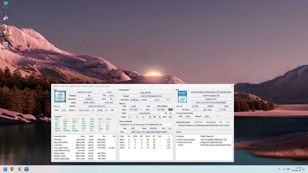PC GAMING/WORK i7-6700/16GB DDR3/SSD240GB+HDD1TB/WiFi/W11 la 1000lei