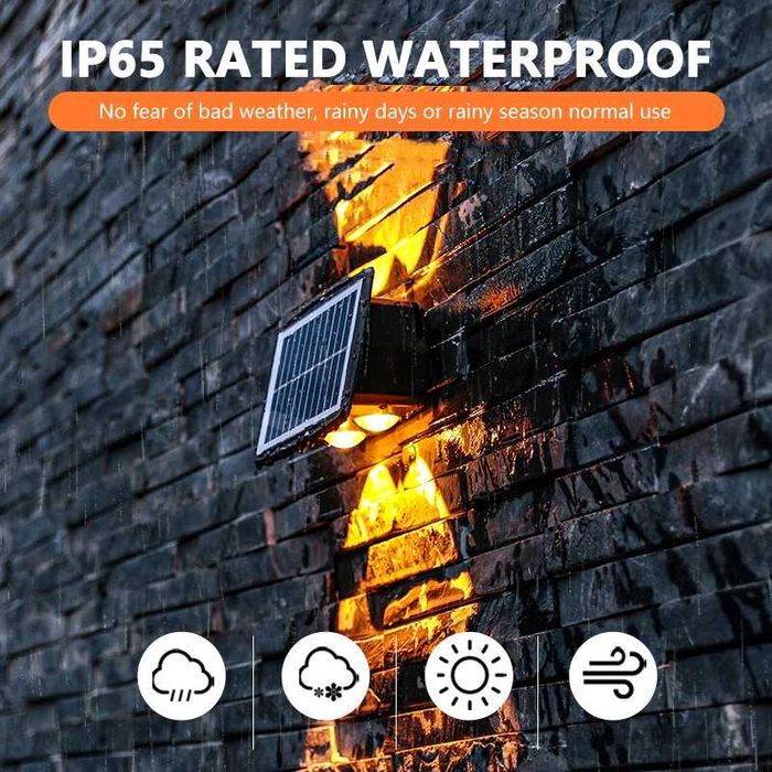 Set x2 Lampi Solare de perete cu 4 lampi Lupa pentru Gradina sau Casa