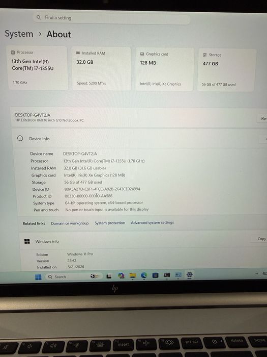 Laptop HP EliteBook 860 G10 818R5EA, 32GB RAM, Gen 13, i7 - 1355U, nou cu garantie