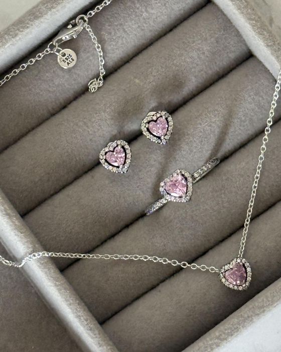 Oferta ! Pandora set pink heart