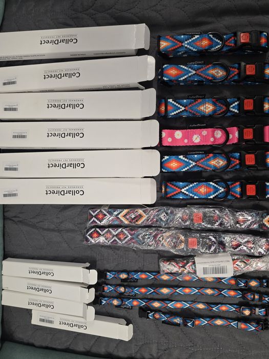 Zgarda pentru caini, ajustabila, cu imprimeuri unice, multicolor, Sefe