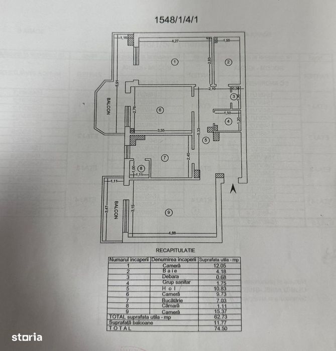 5 camere Decomandat - Posta Pacurari- 143 mp - 138000 euro