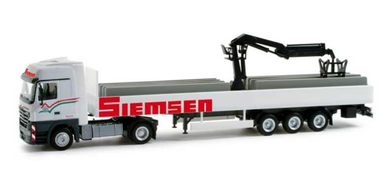 masinuta macheta Herpa camion cu macara si incarcatura scara 1:87  H0