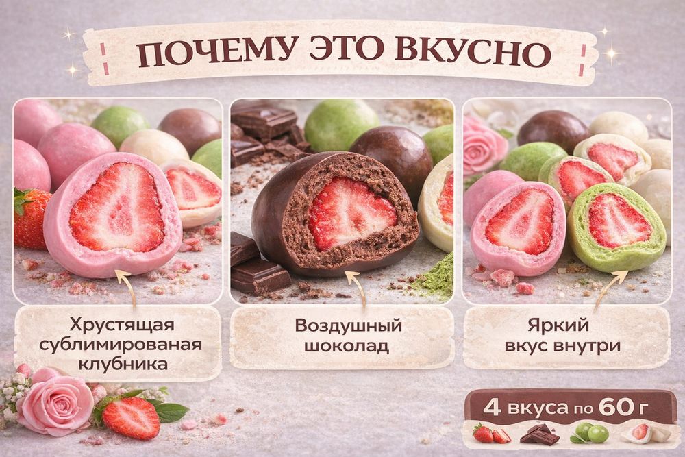 Сублинированая клубника в шоколаде