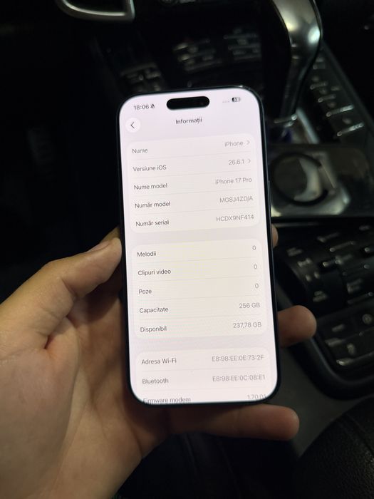 iPhone 17 PRO 256 GB Deep Blue bateria 100%