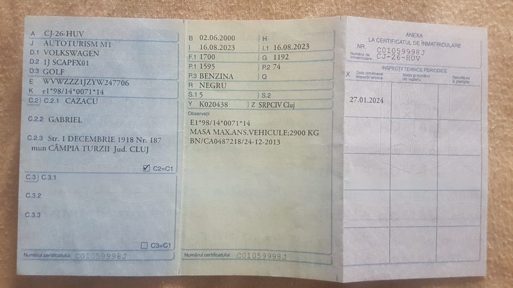 Golf 4,1600 cmc benzină