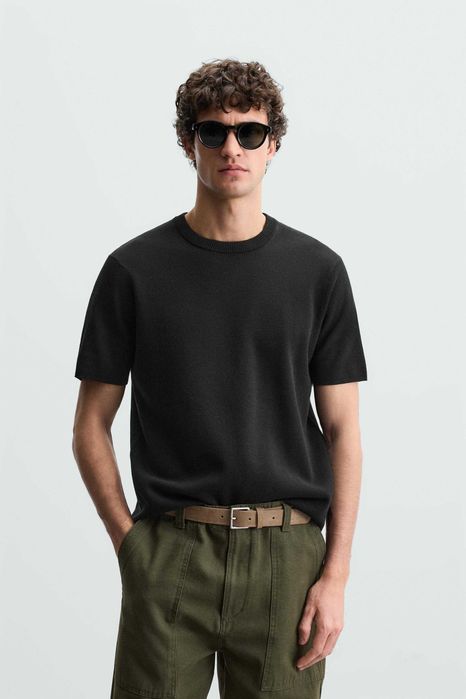 Футболка ZARA Man Relaxed fit knit T-shirt! Новая с бирками! Размер L