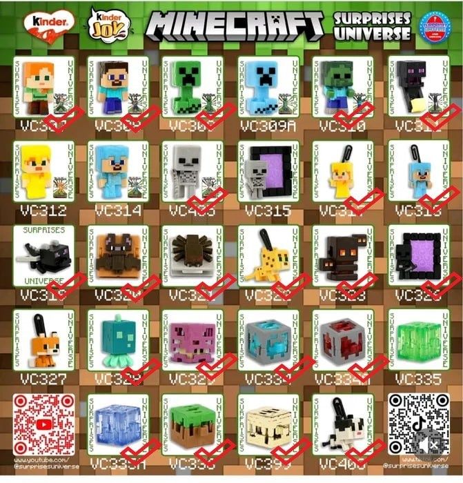 Kinder Joy Minecraft/Майнкрафт фигурки