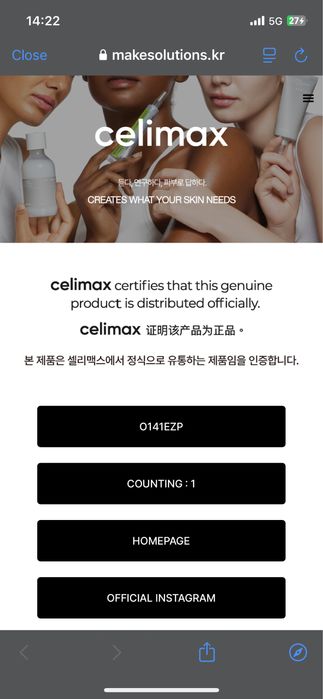 Celimax retinol krem , originallik kafolati bilan