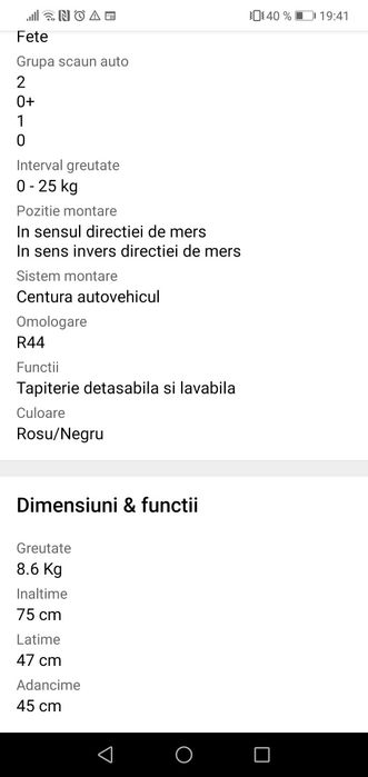 Scaun Auto Copii Lorelli Jupiter