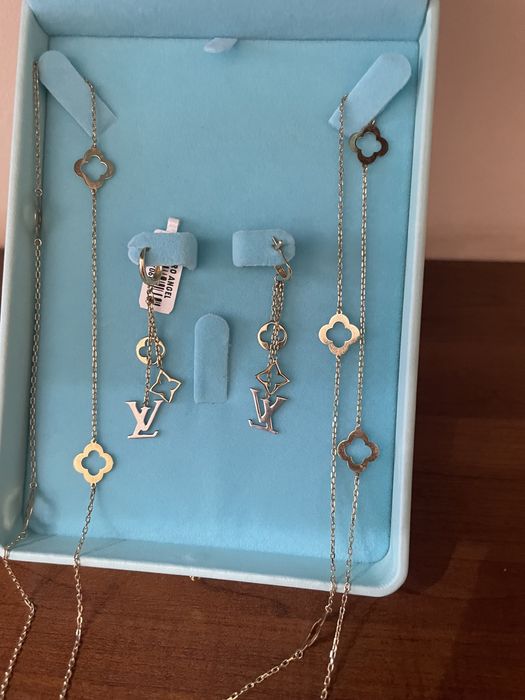 Золотые серьги и кольцо 585 пр