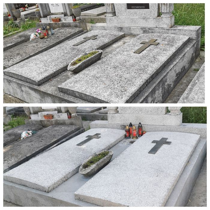 Curatare profesionala monumente funerare, morminte, piatra, caramida