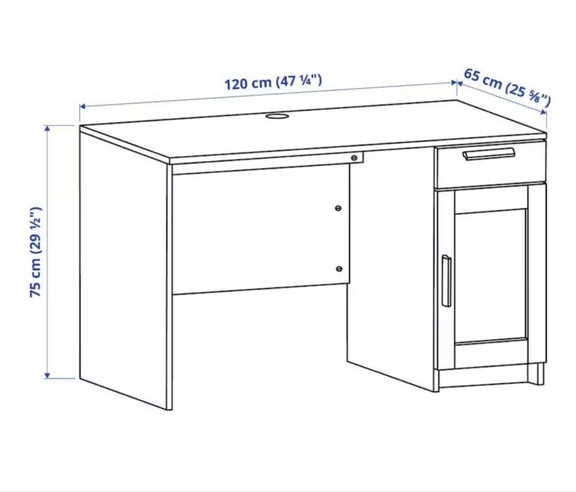 Стол письменный IKEA Бримнэс, 120х65x75 см, белый