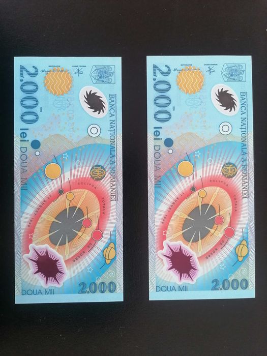 Bancnote 2000 lei eclipsa din anul 1999