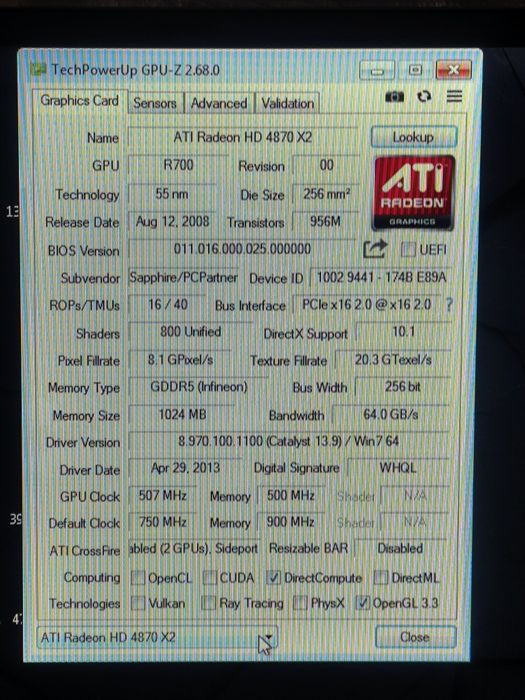 placa video retro defecta 4870x2