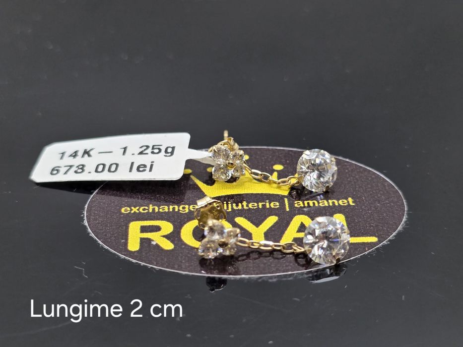 Bijuteria Royal: Cercei aur 14k/1.25 gr
