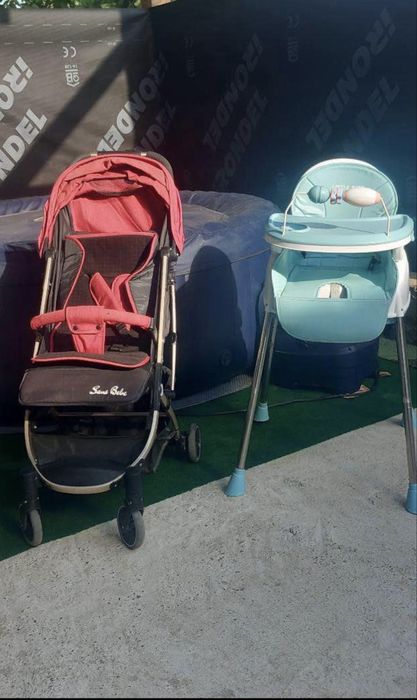 Carucior si scaun de masa pentru bebe