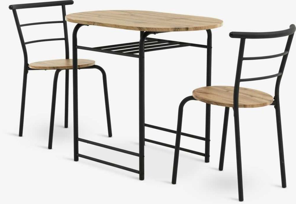 Set Jysk Masă GADSTRUP 92 + 2 scaune GADSTRUP negru/stejar sălbatic