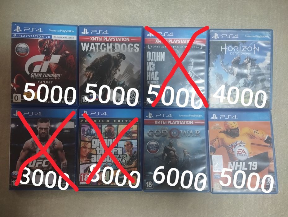 Диски на Sony Playstation 4,5