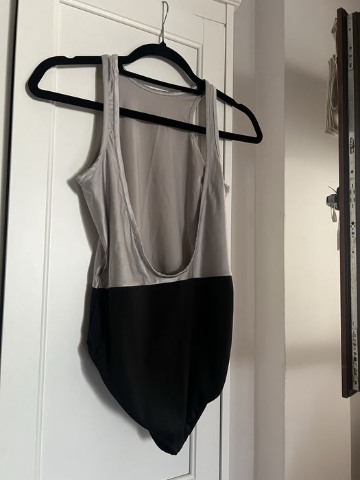 Body Reebok S de mișcare, dans, balet argintiu cu negru Dance Leotard