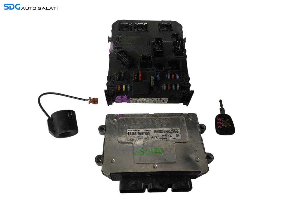 Kit Pornire ECU Calculator Motor Control Confort BSI Cititor Chei Cheie CIP Imobilizator Peugeot 206 1.4 Benzina 1998 - 2012 Cod 9665050780 9655883280 [LS0170] [LS0171]