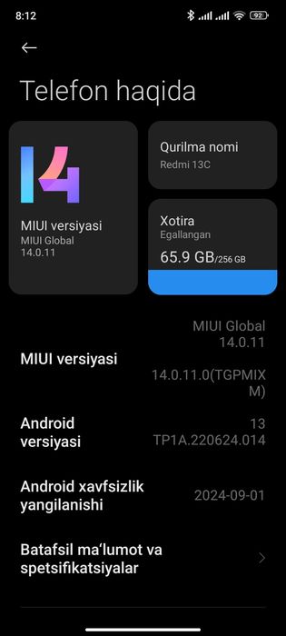 Redmi 13 C 256gb