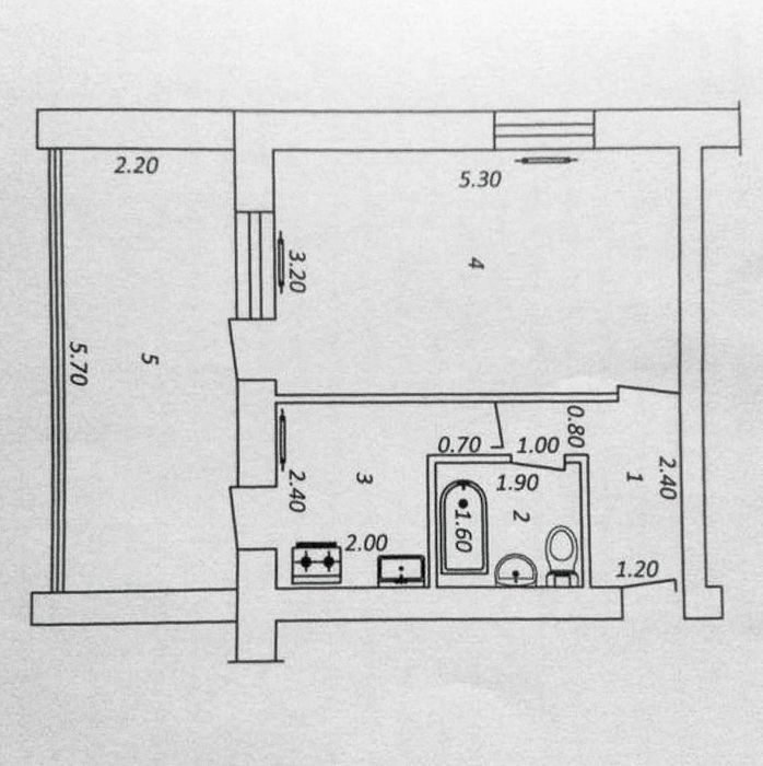 Продается 1 ком квартира, ориентир: Буюк Ипак Йули, 45м²