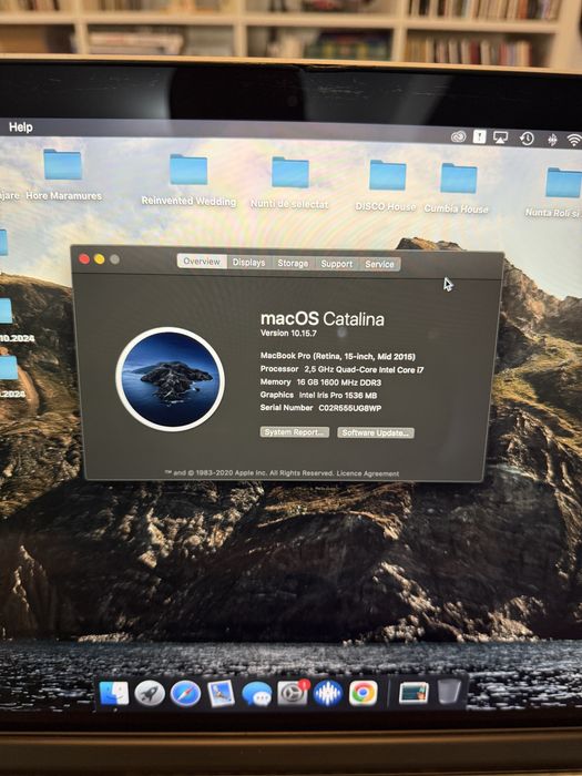 Macbook Pro 15 Mid 2015 16GB Ram 512GB SSD Intel I7