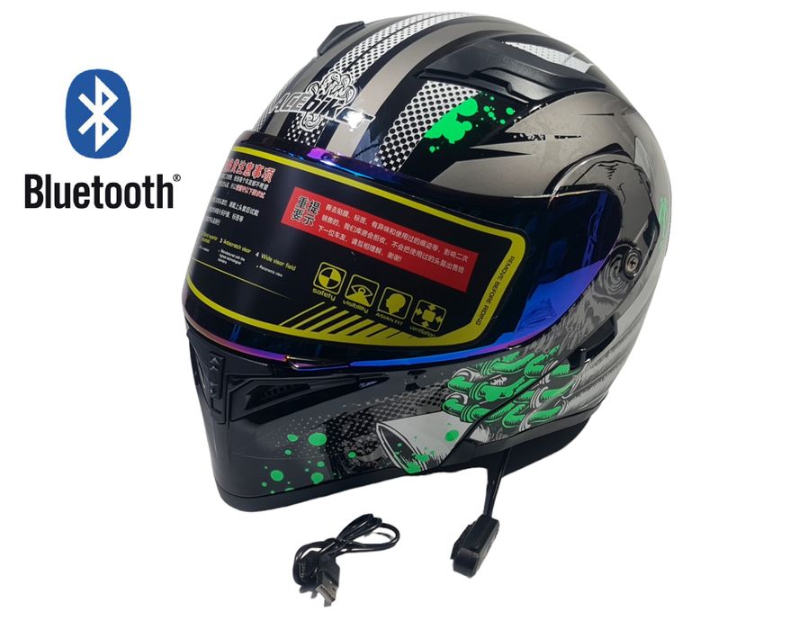 Каска №3896-BK/M Модулна Bluetooth мотоциклетна каска