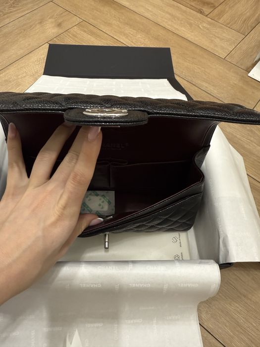 Сумка Шанель classic flap silver