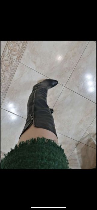 Cizme Barbara Bui ,peste genunchi,piele ,marinea 38,