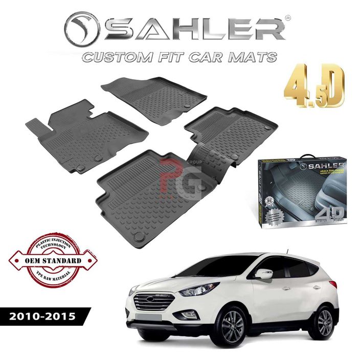 Гумени стелки за Hyundai IX35 (2010-2015) / Хюндай / тип леген / висок борд