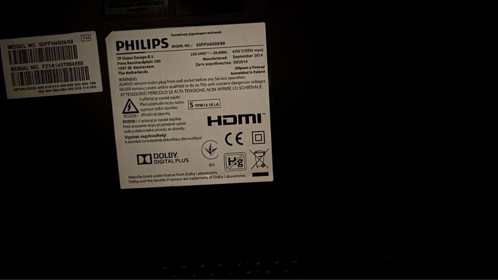 Televizor LED TV Philips, 127 cm, 50PFH4509