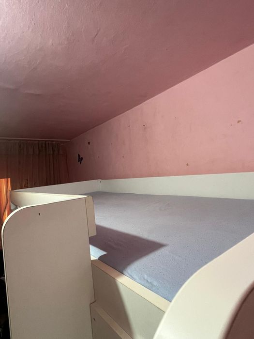 Pat etajat copii cu dulap, etajere și saltele incluse